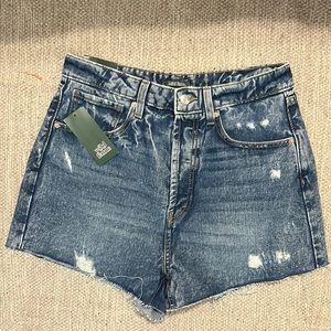 High rise cut off shorts